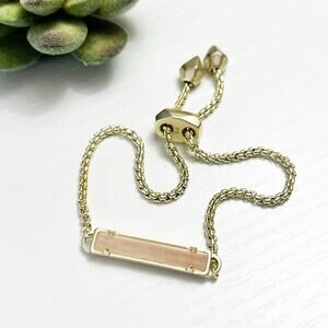 Kendra Scott Stan Adjustable Bracelet Gold with Rose Quartz Stone